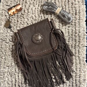 Montana West Dark Brown Fringe Crossbody Bag